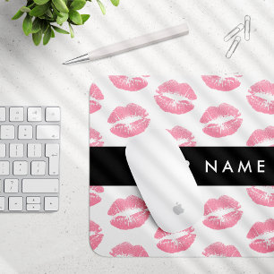 Pink Lips, Kiss, Lipstick, Ihr Name, Personalisier Mousepad