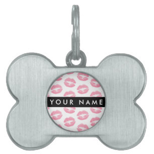Pink Lips, Kiss, Lipstick, Ihr Name, Personalisier Tiermarke