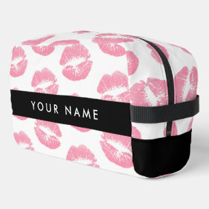 Pink Lips, Kiss, Lipstick, Ihr Name, Personalisier Waschbeutel