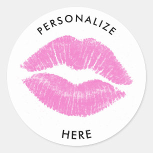 Pink Lips Lipstick Lippenstift Makeup Schönheit Runder Aufkleber