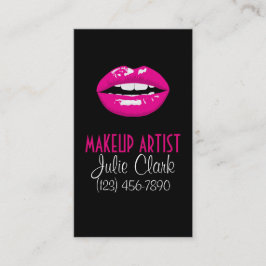 Pink Lips Makeup Artist Business Card Visitenkarte