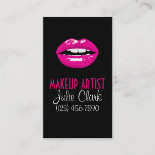 Pink Lips Makeup Artist Business Card Visitenkarte