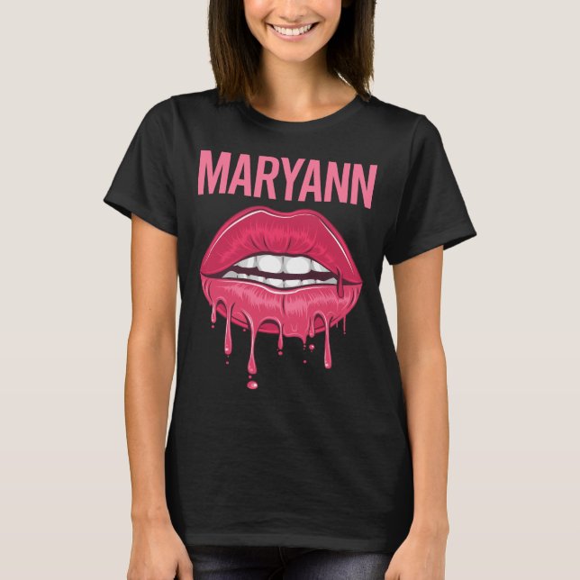 Pink Lips - Maryann Name T-Shirt (Vorderseite)
