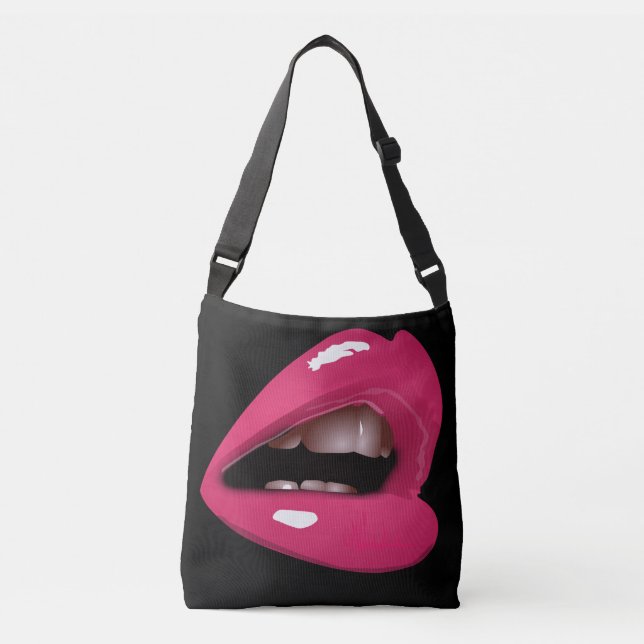 PINK LIPS MOUTH WILD TASCHE CROSSBODY BAG (Vorderseite)