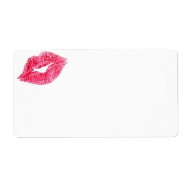 Pink Lipstick Kiss Print Label (Vorne)