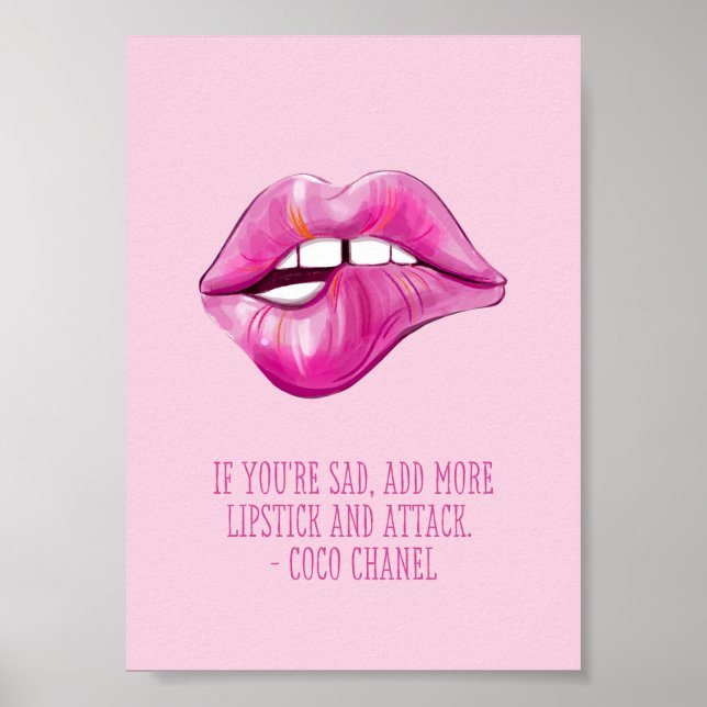Pink Lipstick Lip Inspiration für Frauen Poster (Vorne)