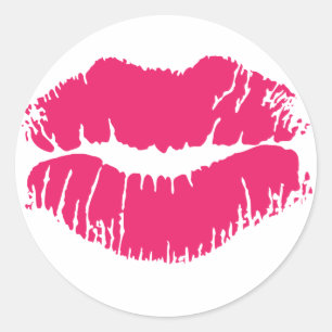 Pink Lipstick Runder Aufkleber