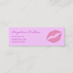 Pink Lipstick Skinny Business Card Mini Visitenkarte