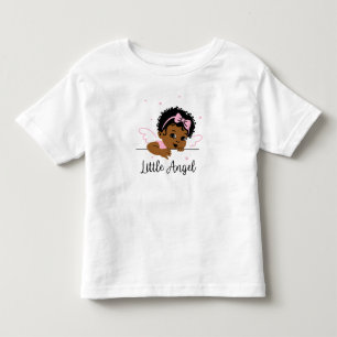 Pink Little Angel Wings African American Baby Girl Kleinkind T-shirt