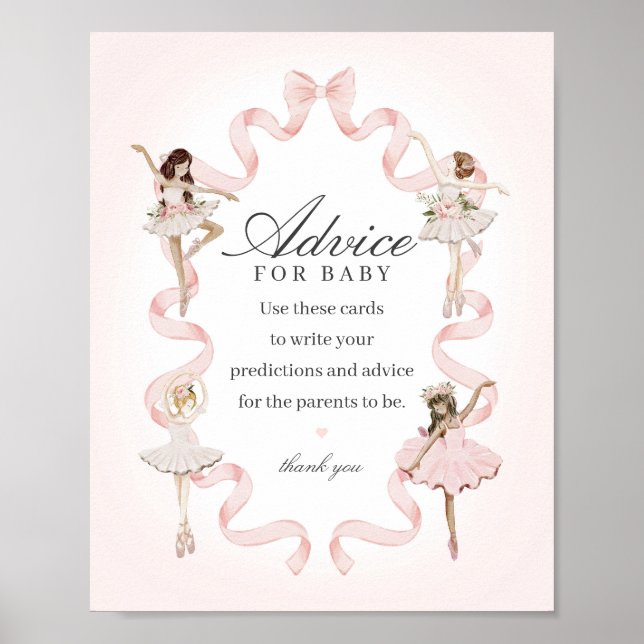 Pink Little Ballerina Advice for Baby Show Poster (Vorne)