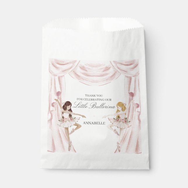 Pink Little Ballerina Baby Dusche oder Geburtstag Geschenktütchen (Vorderseite)