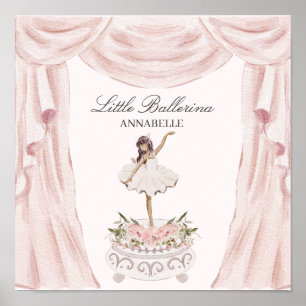 Pink Little Ballerina Baby Dusche oder Geburtstag Poster