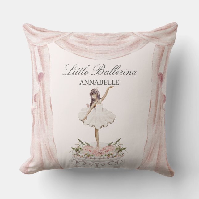 Pink Little Ballerina Kinderzimmer Dekoration für  Kissen (Vorderseite)
