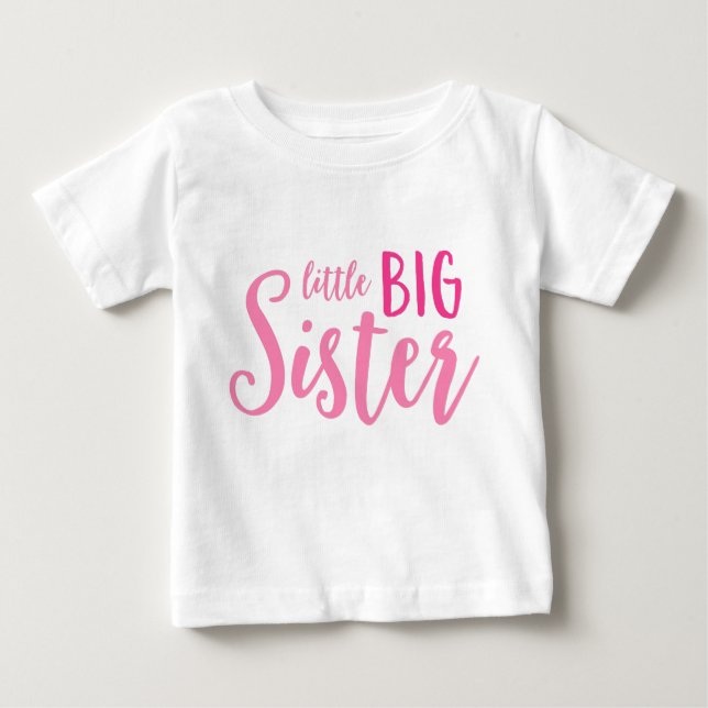 Pink Little Big Sister Kleinkind Fleece Sweatshirt Baby T-shirt (Vorderseite)