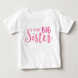 Pink Little Big Sister Kleinkind Long Sleeve T-Shi Baby T-shirt