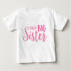 Pink Little Big Sister Kleinkind Ruffle T-Shirt (Vorderseite)