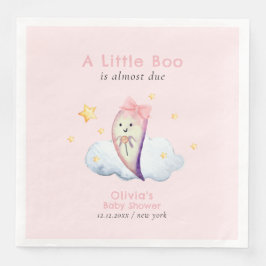 Pink Little Boo Bow Ghost Girl Babydusche Serviette