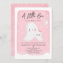 Pink Little Boo Dusche Halloween Ghost Baby Dusche Einladung