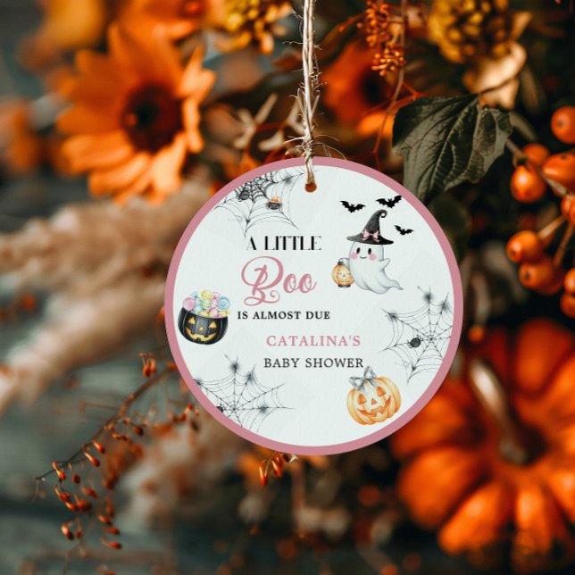 Pink Little Boo Ghost Baby Dusche Geschenkanhänger (Von Creator hochgeladen)