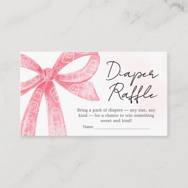 Pink Little Boo Halloween BabyDuwer Windelwanne Begleitkarte (Vorderseite)