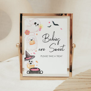 Pink Little Boo Halloween Babys sind süß Poster