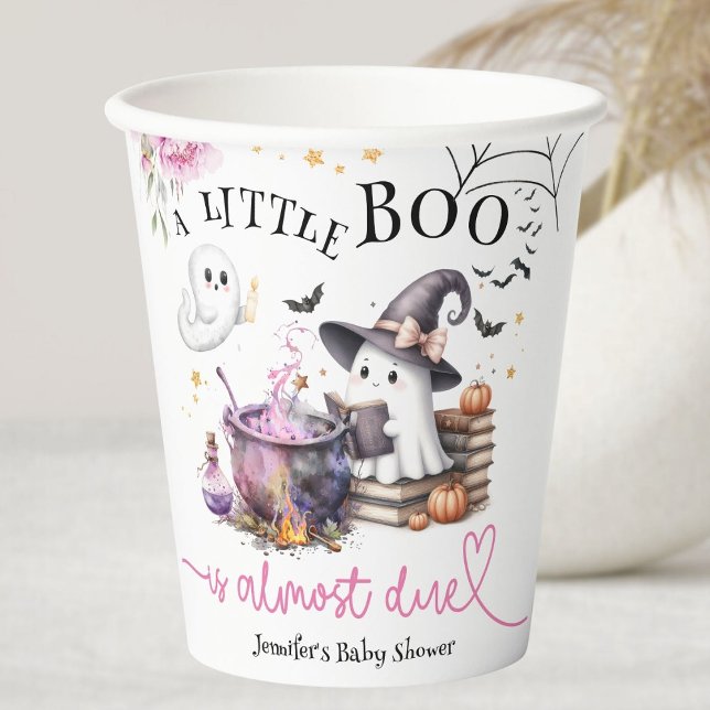 Pink Little Boo Halloween Kinderdusche Pappbecher (Von Creator hochgeladen)