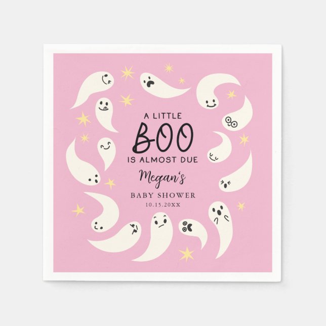 Pink Little Boo Halloween Kinderdusche Serviette (Vorderseite)