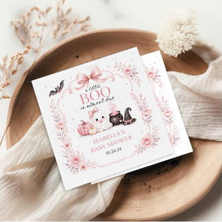 Pink Little Boo ist fast fällig Baby Shower Servie Serviette