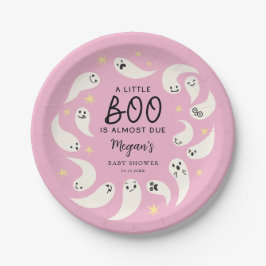 Pink Little Boo October Babydusche Pappteller