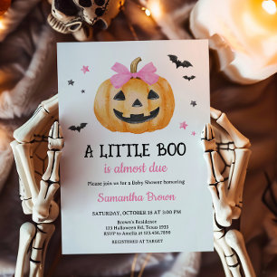 Pink Little Boo Spooky Pumpkin Baby Dusche Einladung