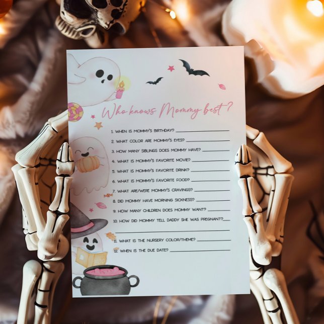 Pink Little Boo Wer Mommy Best Game kennt (Pink Little Boo Baby Shower Who knows Mommy Best Game)