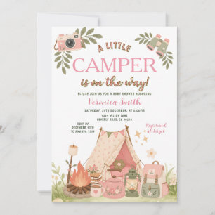 Pink Little Camper ist auf dem Weg Mädchen Baby Sh Einladung