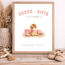 Pink Little Cowgirl Baby Shower Cards Books Gifts Poster