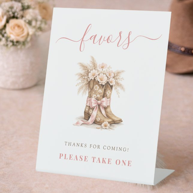 Pink Little Cowgirl Boots Baby Girl Shower Favors Sockelschild (Von Creator hochgeladen)