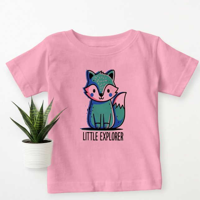 Pink Little Explorer Baby T-Shirt - Cute  (Von Creator hochgeladen)