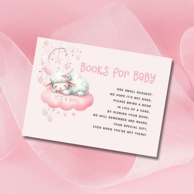 Pink Little Lamb Babydusche Bücher für Baby Begleitkarte (Von Creator hochgeladen)