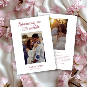 Pink Little Miracle Foto Pregnancy Ankündigung