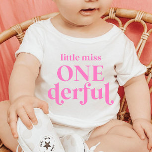 Pink Little Miss ONEderful 1. Geburtstag Baby T-shirt