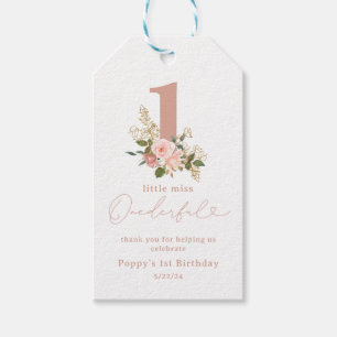 Pink Little Miss Onederful 1. Geburtstagsfavoriten Geschenkanhänger