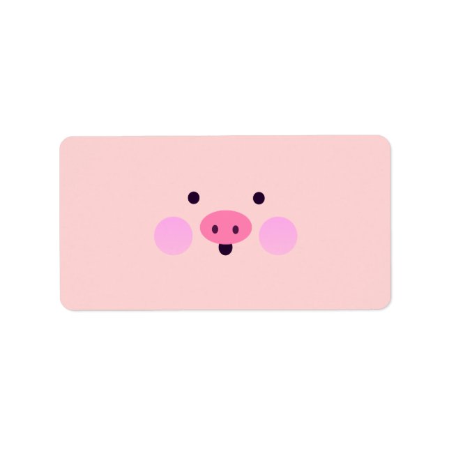 Pink Little Piggy Labels Adressaufkleber (Vorne)