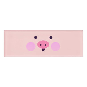 Pink Little Piggy Name Tag Namenschild