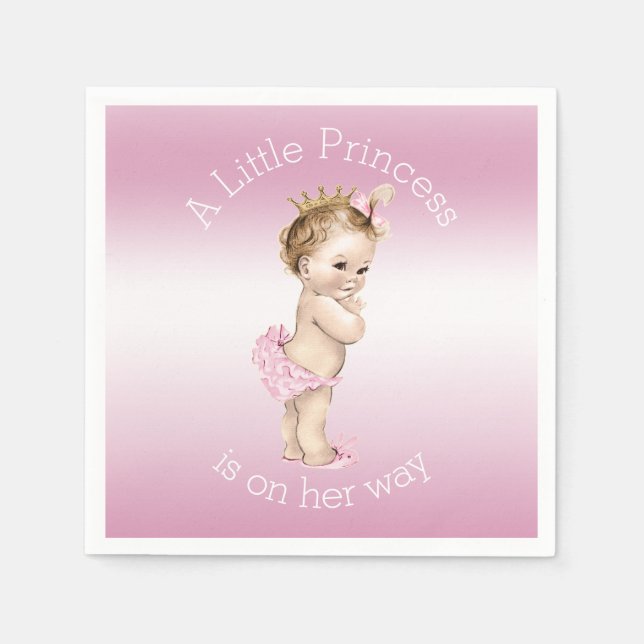 Pink Little Princess Baby Dusche Serviette (Vorderseite)