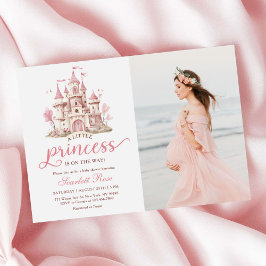 Pink Little Princess Castle Girl Baby Shower Photo Einladung