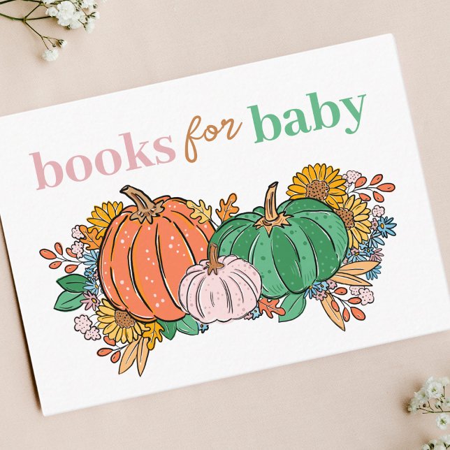 Pink Little Pumpkin Autumn Books for Baby Begleitkarte (Von Creator hochgeladen)