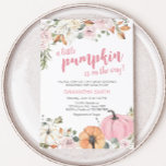 Pink Little Pumpkin Baby Dusche Einladung<br><div class="desc">Herzlich willkommen bei Ihrem kleinen Gürtel mit unserer herzlich blütigen Pink Pumpkin Baby Dusche Einladung Printable. Personalisieren Sie die Freude mit Ihren Lieben zu teilen! BS349</div>
