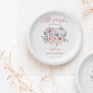 Pink Little Pumpkin Baby Dusche Pappteller