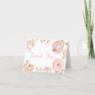 Pink Little Pumpkin Fall Baby Dusche Dankeskarte