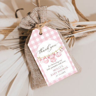 Pink Little Pumpkin Fall Babydusche Geschenketiket Geschenkanhänger