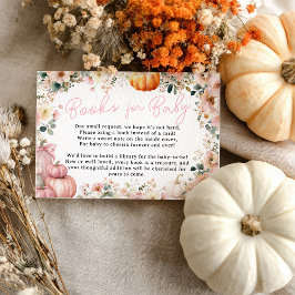 Pink Little Pumpkin Fall Floral Books for Baby Begleitkarte