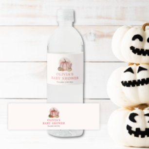 Pink Little Pumpkin Fall Girl Babydusche Wasserflaschenetikett